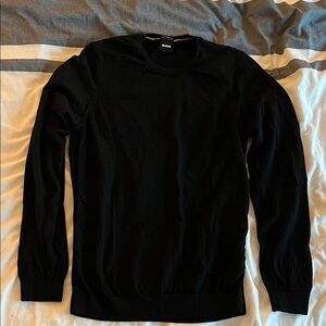 BOSS Men's Elegant Black Crewneck Sweater